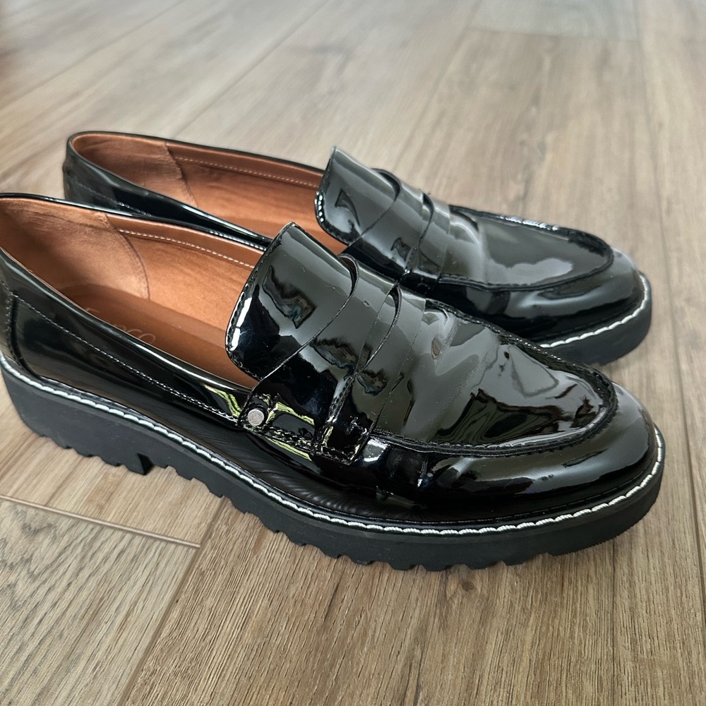 Franco Sarto Black Flats with Modern Chunky Sole